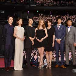 左から:深川栄洋監督、林遣都、檀れい、板谷由夏、香里奈、吉瀬美智子、向井理、上地雄輔、波瑠