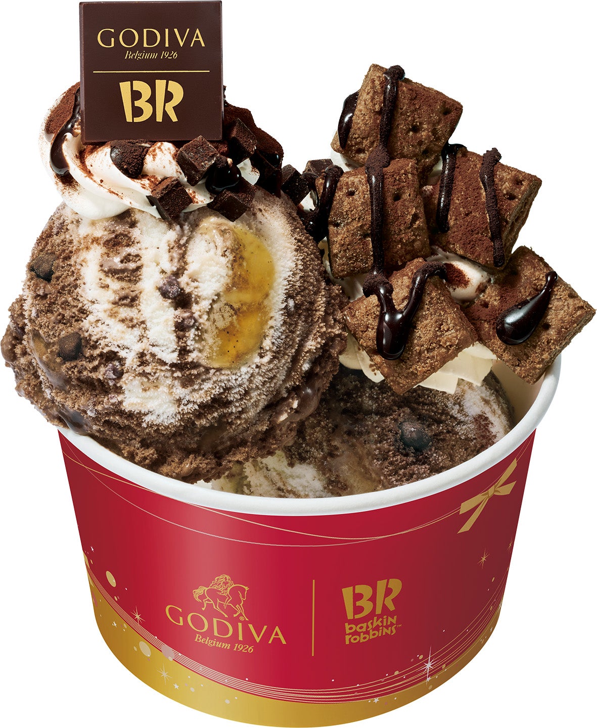 - ゴディバ監修 - プレミアムショコラサンデー：ダブルカップ（スモールサイズ2コ） 980円（提供写真）