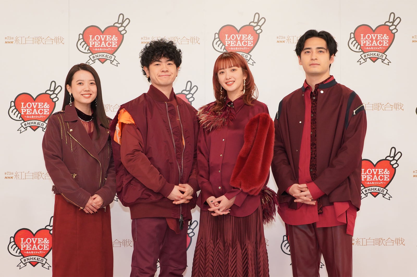 緑黄色社会（左から）peppe、穴見真吾、長屋晴子、小林壱誓（C）NHK