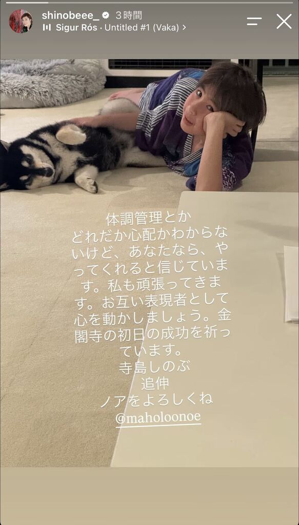 寺島しのぶInstagramストーリーズより