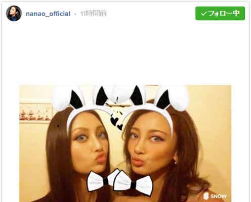 菜々緒「好きな人にはすぐしちゃう」里海とのキス動画にファン興奮「間に挟まれたい」
