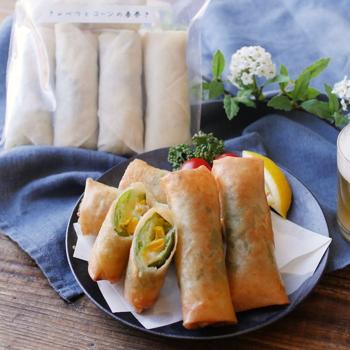 作り置き冷凍レシピ キャベツとコーンのチーズ春巻き モデルプレス