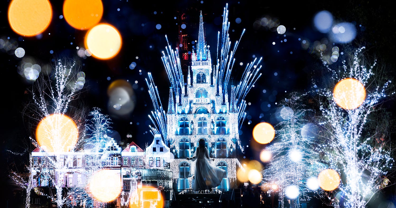 ハウステンボスで冬イベント「白銀の世界」”真っ白“イルミで幻想的な銀世界広がる