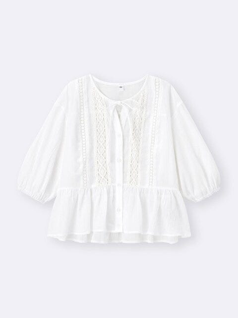 GU レースペプラムブラウス GUのレースペプラムブラウス