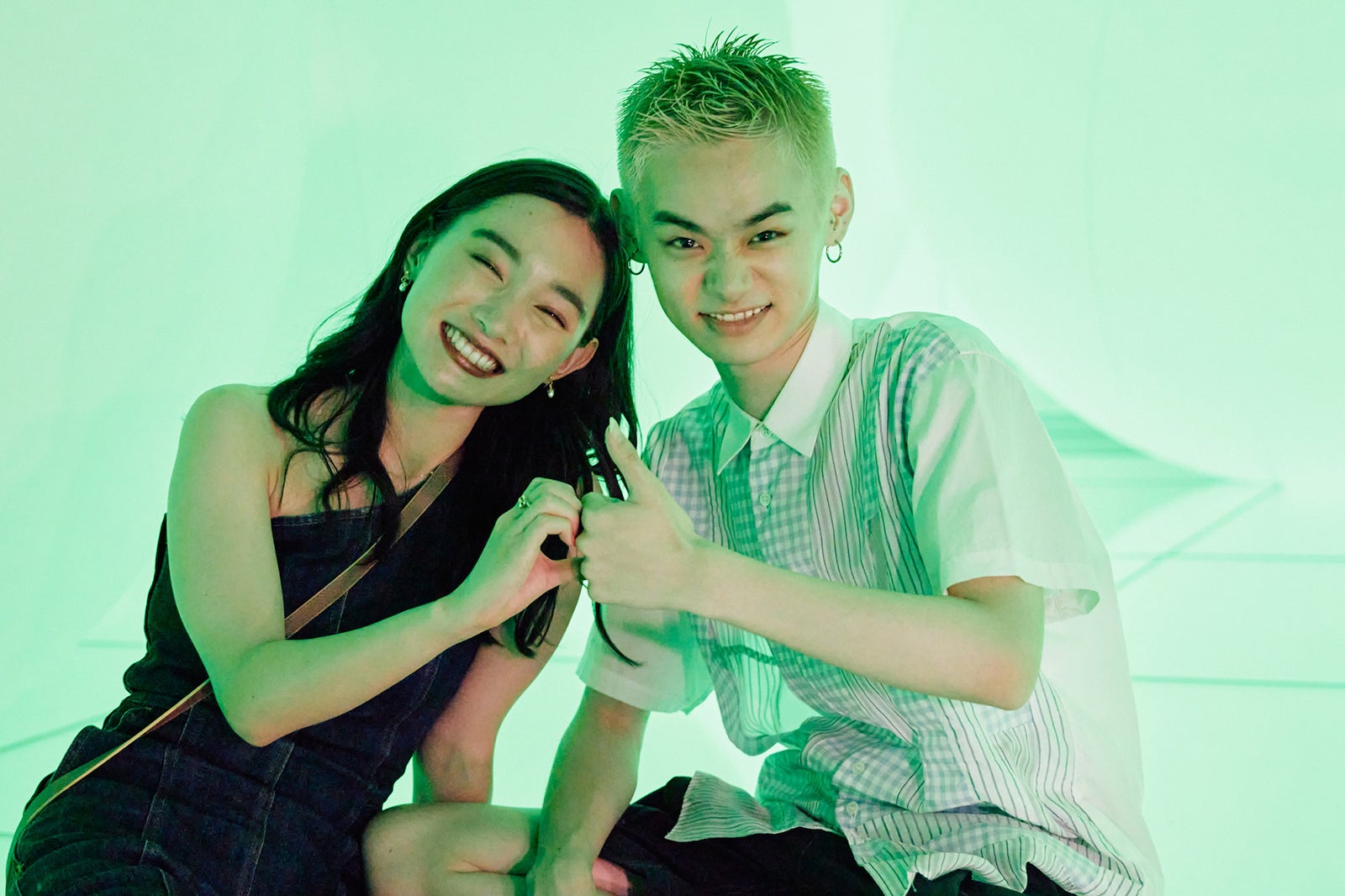 新野尾七奈、能勢倫「オオカミちゃんとオオカミくんには騙されない」（C）AbemaTV, Inc.