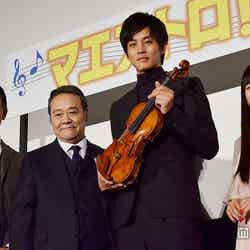【左から】小林聖太郎監督、西田敏行、松坂桃李、miwa