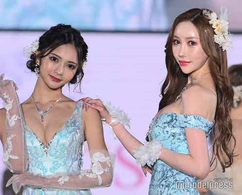 元アイドルキャバ嬢・せりな&驚異のスタイル誇るキャバ嬢・AI、美谷間際立つドレス姿でランウェイ<関西コレクション 2023 S/S>