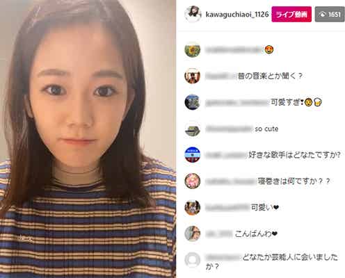 「ボンビーガール」川口葵、生配信に「かわいい」殺到 好きな男性のタイプ明かす 街中で声をかけられると「挙動不審になってしまう…」