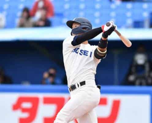 ヤクルト ドラ1・松下歩叶が神宮の左翼席中段に一発 現役選手最多13号2ラン
