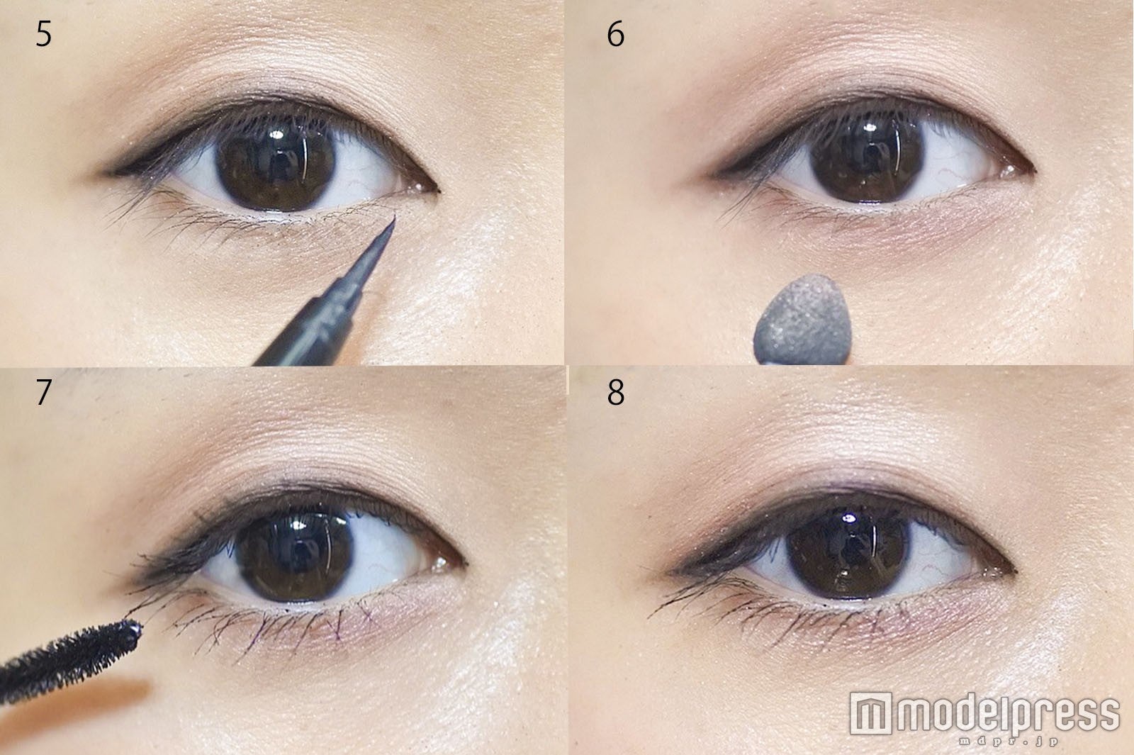 ピンクアイシャドウと黒マスカラの甘辛チョイスが◎／写真・MAKO（C）モデルプレス