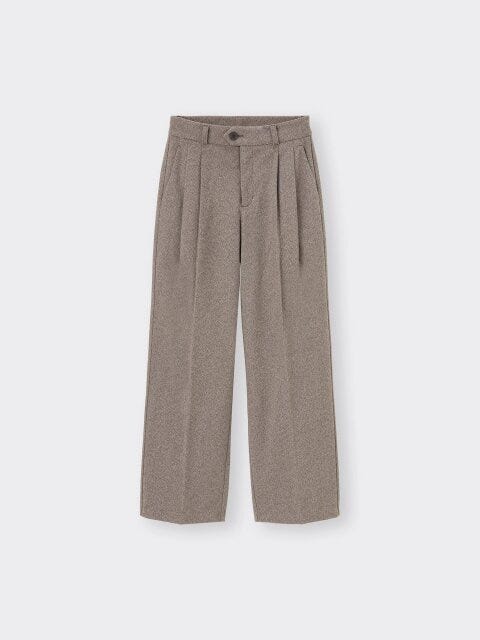 GU ヘリンボーンタックワイドパンツ GUのヘリンボーンタックワイドパンツ