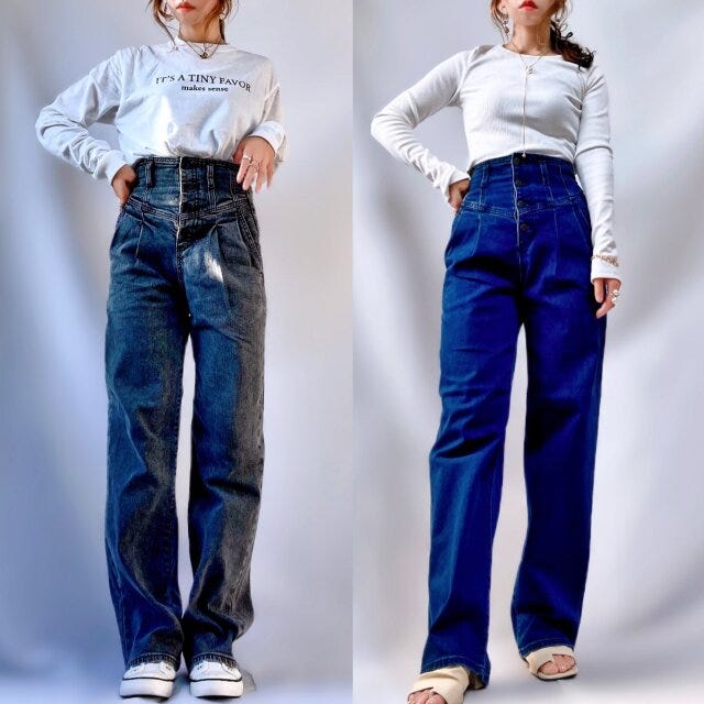 GU　コルセットジーンズ　はき比べ