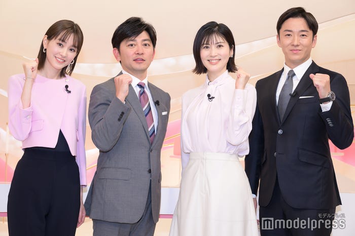桐谷美玲、森圭介アナウンサー、鈴江奈々アナウンサー、斎藤佑樹(C)モデルプレス
