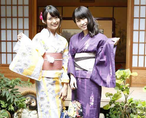 AKB48横山由依&北原里英、清楚な浴衣姿で京都満喫「すごい新鮮」
