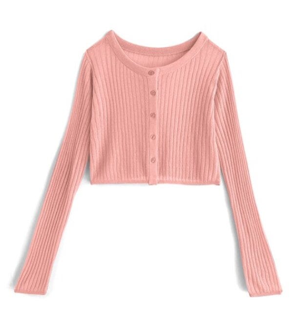 GU　シアーニット　スタイルアップ　肌見せ　EccO　イラスト　　シアーニットショート丈カーディガン