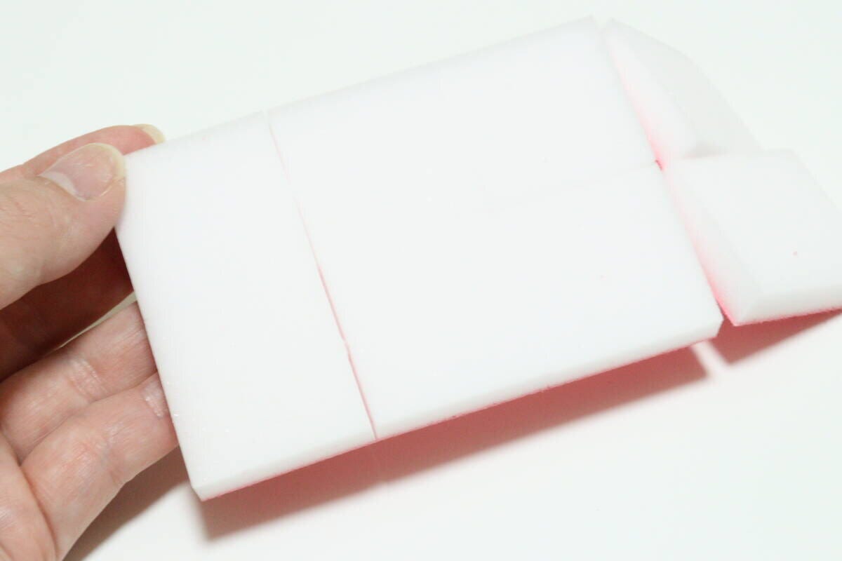 ダイソーのヌメリお掃除シート＋メラミン（落ち落ちV）のメラミン面