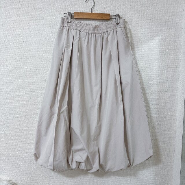 GU　バブルヘムミディスカートQ　GRAY