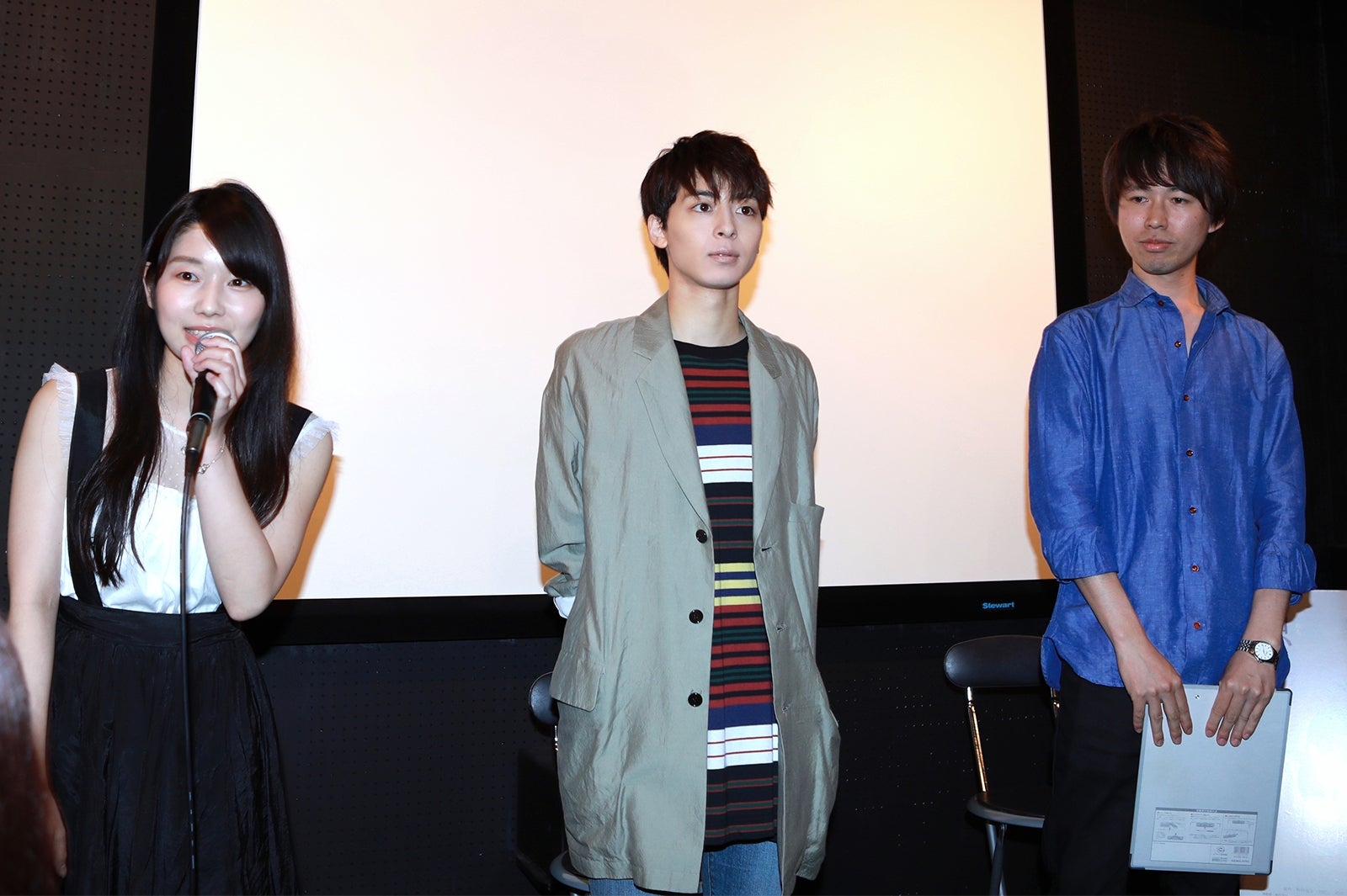 （左から）松原菜野花、高杉真宙、加藤慶吾監督（提供写真）