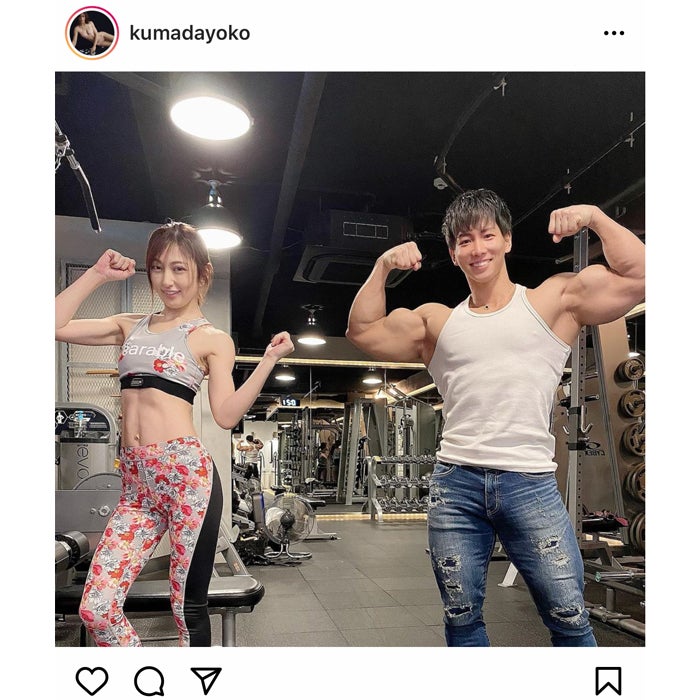 熊田曜子がボディビルダー 横川と一緒にボディメイク 腹筋の縦筋素晴らしい モデルプレス 熊田曜子がボディビルダー 横川と一緒にボディメイク 腹筋の縦筋素晴らしい モデルプレス