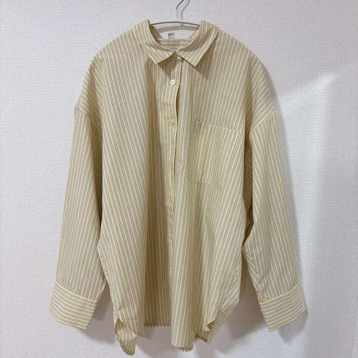 GUドルマンスリーブストライプシャツ GUドルマンスリーブストライプシャツ YELLOW