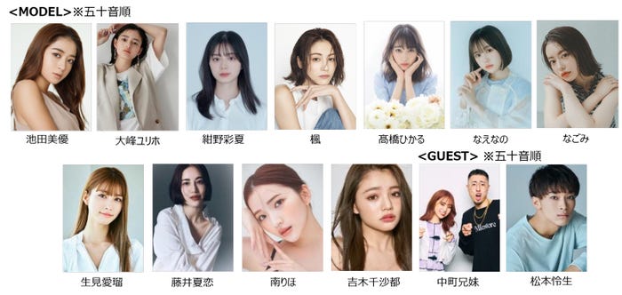 「Rakuten GirlsAward 2023 SPRING/SUMMER」第2弾出演者(提供写真)