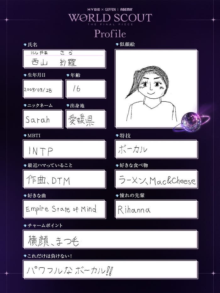 西山紗羅(Sarah Nishiyama)(C)AbemaTV,Inc.