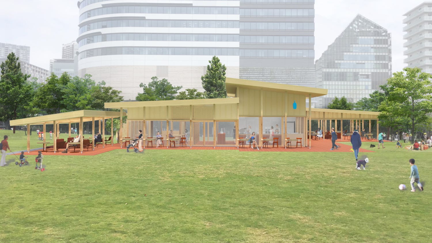 豊洲公園に「ブルーボトルコーヒー 豊洲パークカフェ」愛犬OKテラス席含む64席