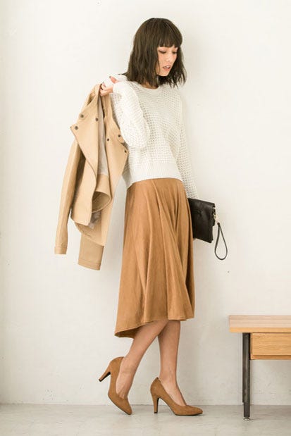 フェイクスエードフレアスカート「Re:EDIT by GALSTAR」2,598円(税込)/画像提供:Re:EDIT by GALSTAR