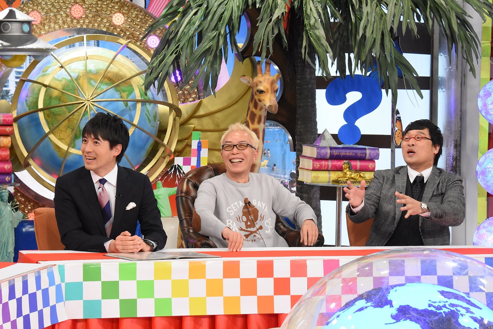 桝太一アナウンサー、所ジョージ、山里亮太（C）日本テレビ