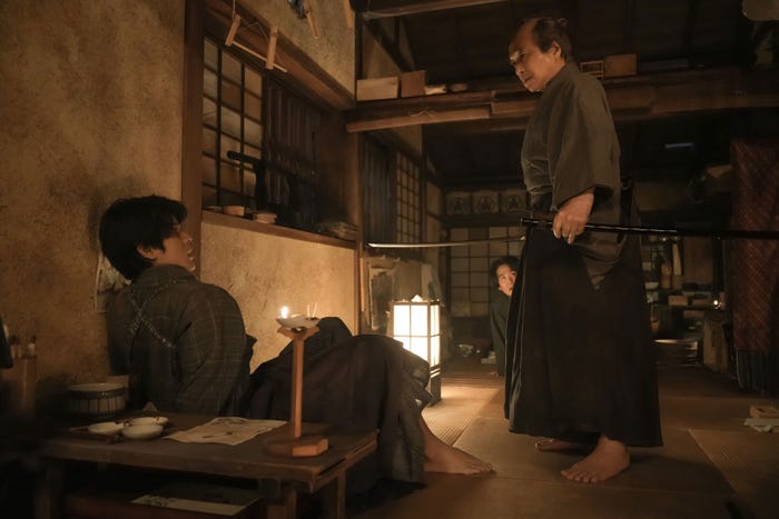 寛一郎、小日向文世「ばけばけ」第13話(C)NHK