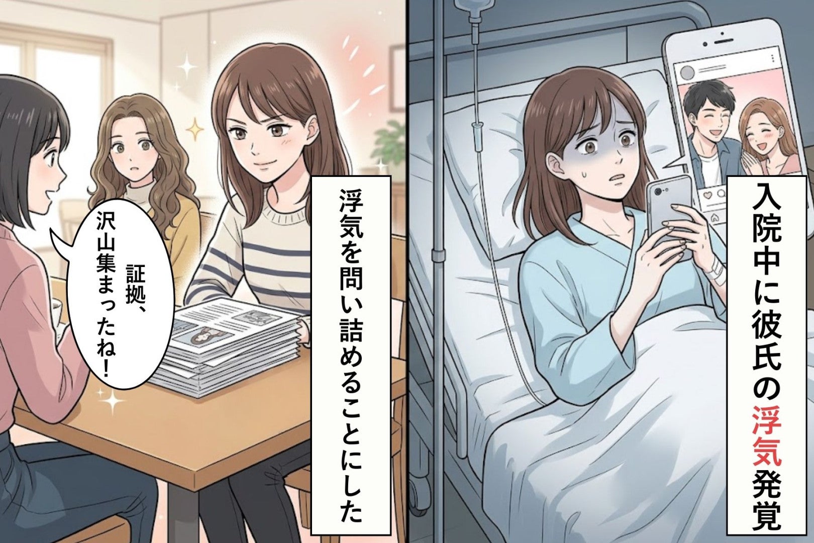 私の入院中に浮気を繰り返していたクズ彼氏→友達の力を借りて彼に倍返しした結果