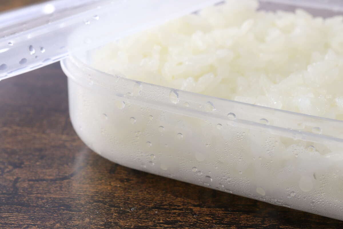 スノコ付冷凍ご飯容器　解凍後