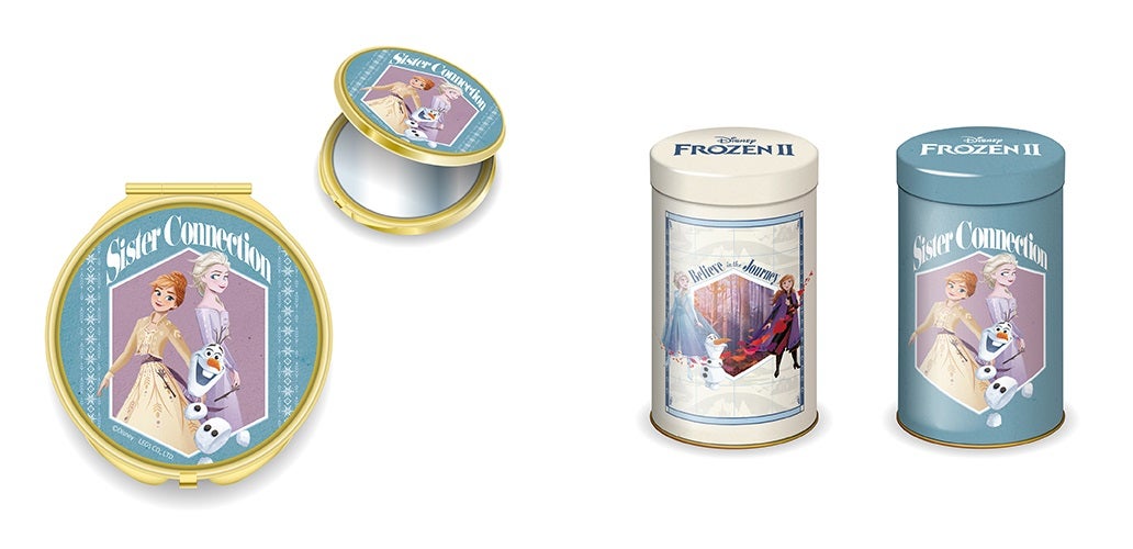 コンパクトミラー　1,200円、クランチチョコ（全2種）　各980円（C）Disney