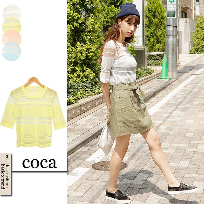透けパステルサマーニット「coca」3,990円(税込)