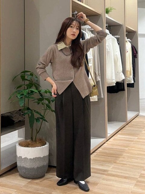 グローバルワーク 襟付きカーディガン グローバルワークの襟付きカーディガン