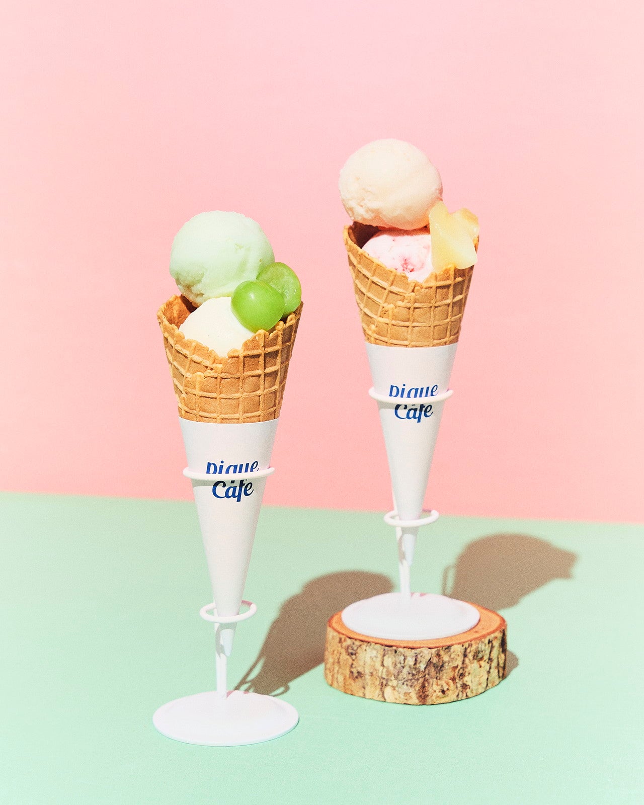 白桃&ストロベリージェラート¥920、マスカット&バニラジェラート¥920/提供画像