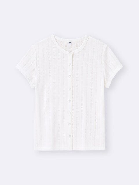 フロントボタンポインテールT 2025gu夏値下げフロントボタンポインテールT