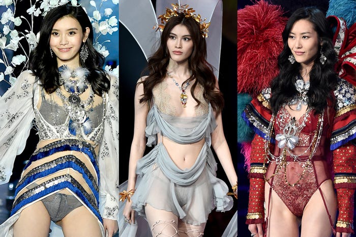 2017ヴィクシーショーに出演したミン・シー、スイ・ハ、リウ・ウェン/photo:Getty Images