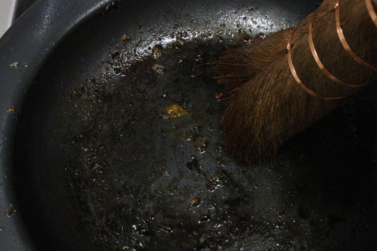 棕櫚たわし　使用例