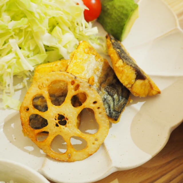 コストコの塩さばでカレー風味竜田揚げ