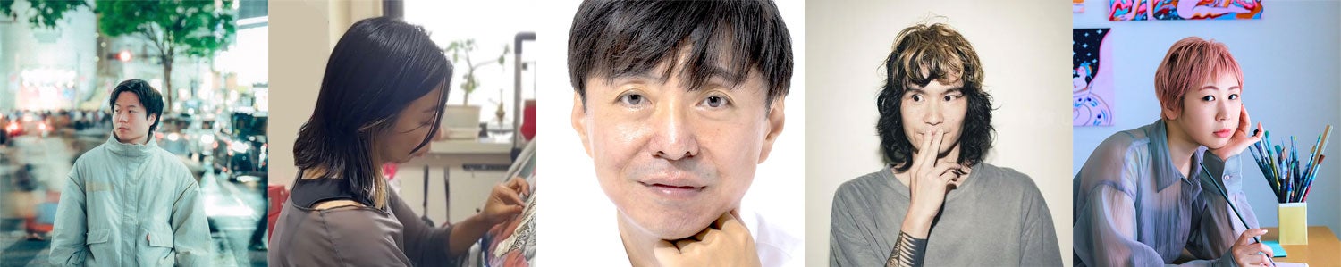 参加アーティスト／（左から）朝倉健太氏、河邉ありさ氏、北村環氏、KEISUKE SAKAI氏、際恵理氏（提供写真）