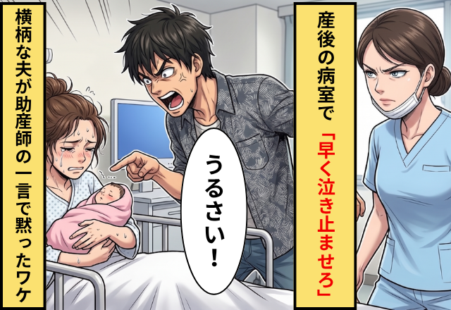 産後の病院で「早く泣き止ませろ」妻に命令する夫！？しかし「あなたは…」助産師の【ある一言】が夫を黙らせた話