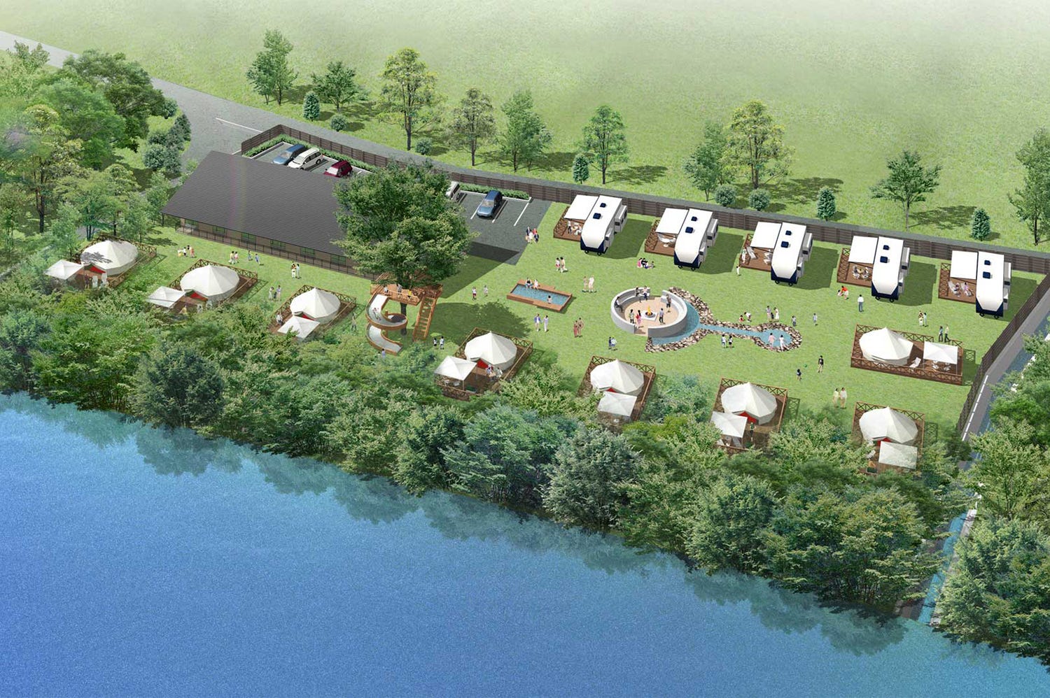 伊豆に温泉付グランピング施設「ウフフビレッジ」 Wi-Fi&手ぶらBBQでアウトドア初心者も安心