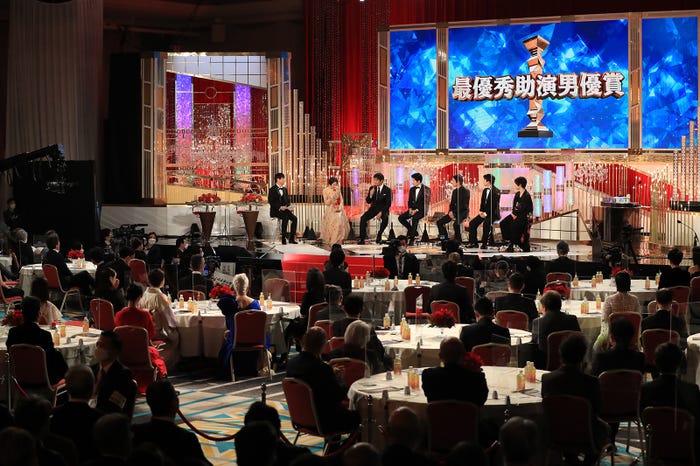 阿部寛、鈴木亮平、堤真一、仲野太賀、村上虹郎 (C)東京写真記者協会
