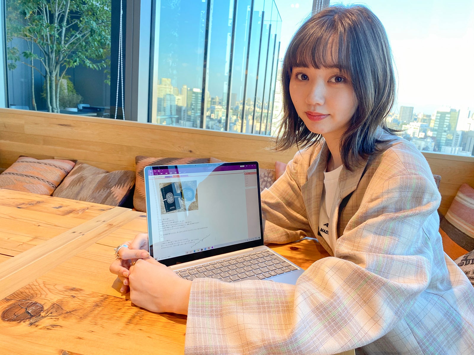 「OneNote」で日記を作成（江野沢愛美さん提供）