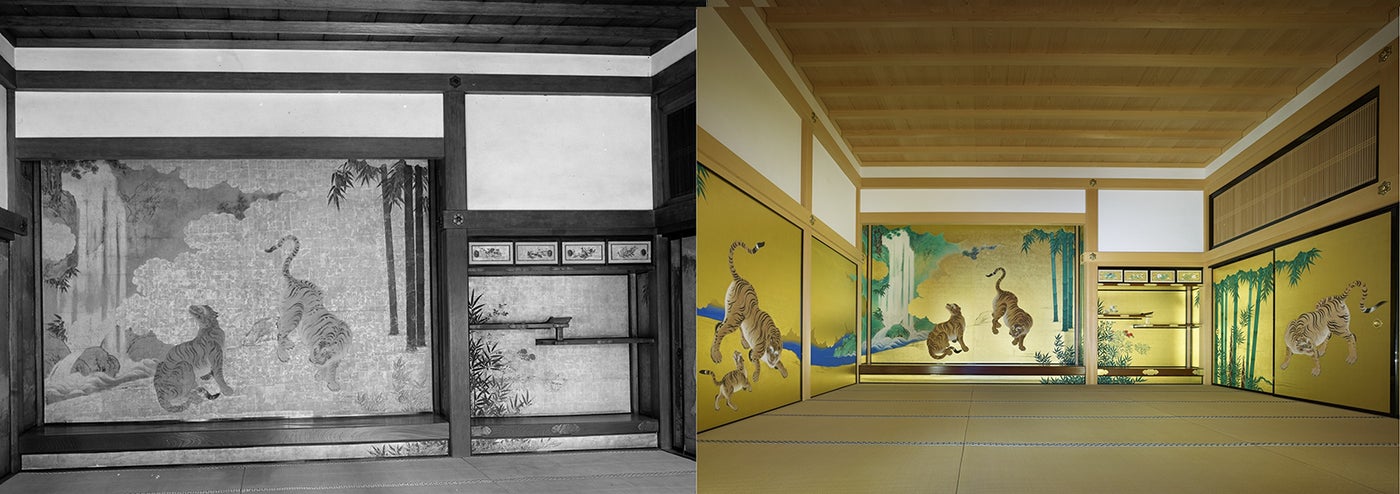 虎が出迎える玄関一之間／画像提供：名古屋市観光文化交流局名古屋城総合事務所