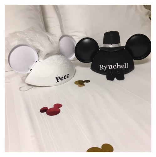 ホテルには名前入りグッズが／ぺこオフィシャルブログ（Ameba）より