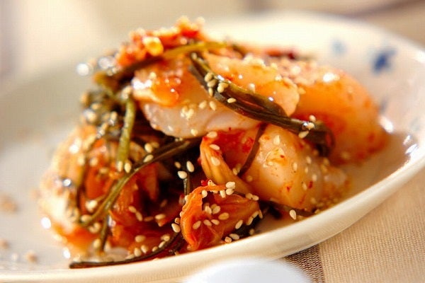 ホタテのキムチ昆布和え