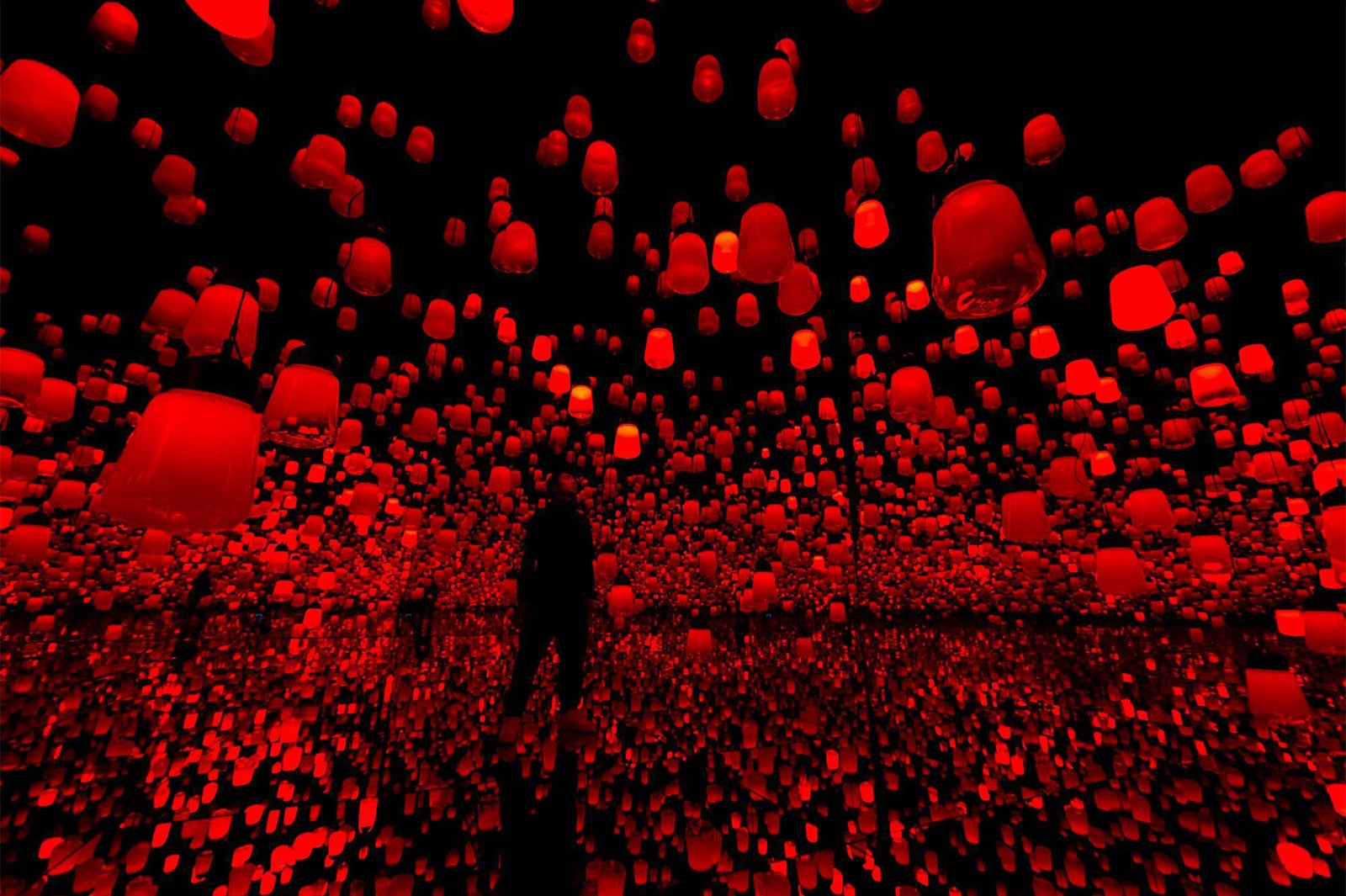 呼応するランプの森 - ワンストローク、 Flame／画像提供：チームラボ