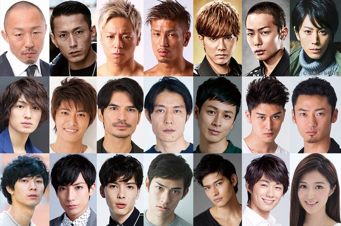 (上段左から)武田幸三、黒石高大、武尊、城戸康裕、水野勝、田中俊介、廣瀬智紀(中段左から)松田凌、西川俊介、尚玄、池上幸平、夕輝壽太、岩永ジョーイ、青木健(下段左から)清原翔、陳内将、守屋光治、中谷太郎、JAY、西村一輝、葉加瀬マイ(提供画像)